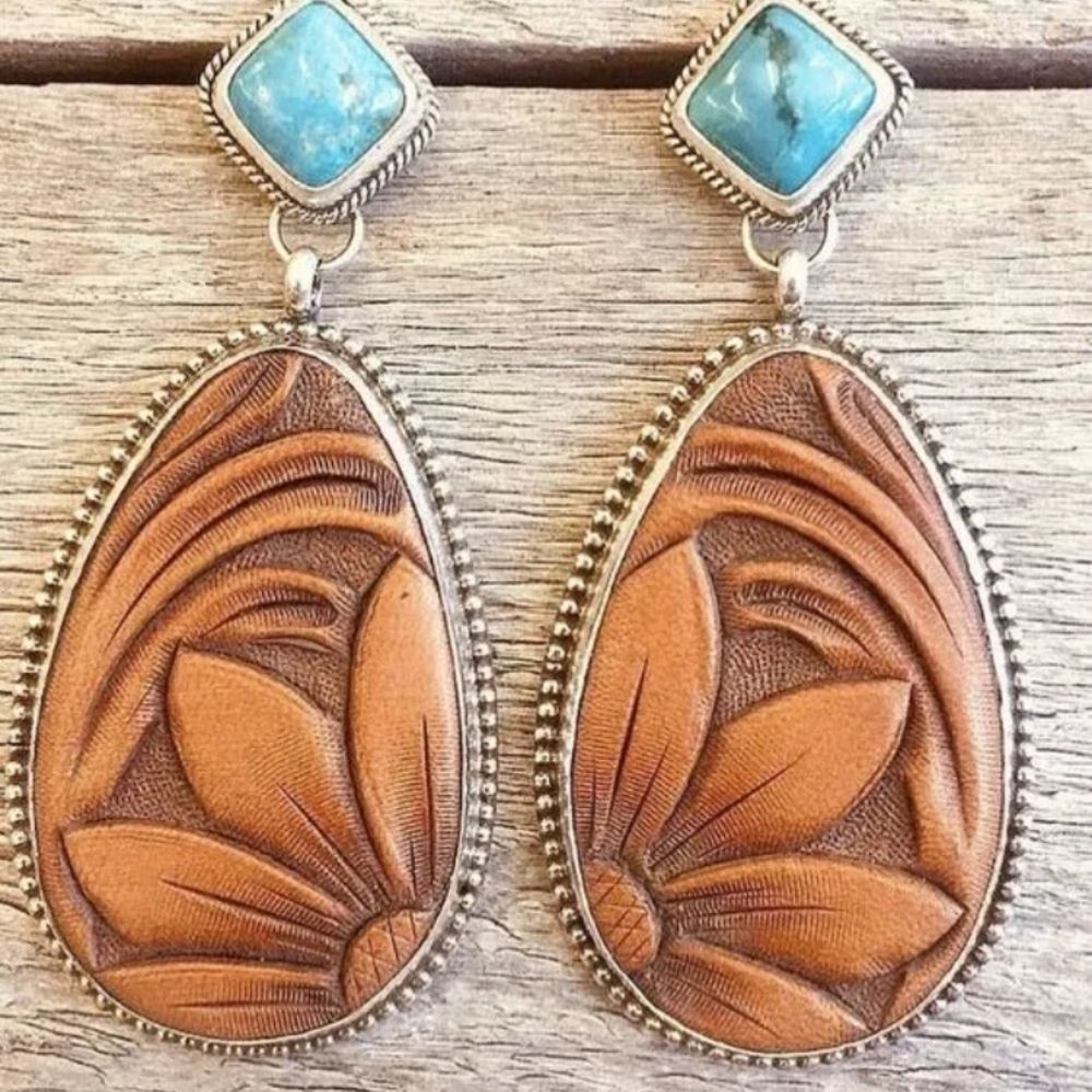 Southwestern turquoise resin earrings